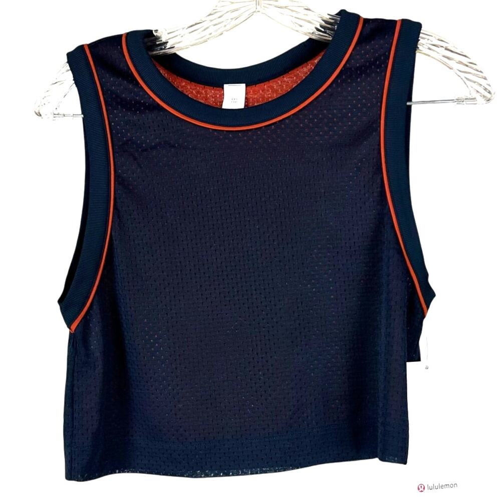 Lululemon Double-Layered Mesh Reversible Tank Top Navy/Rust Women's Size XXS NWT